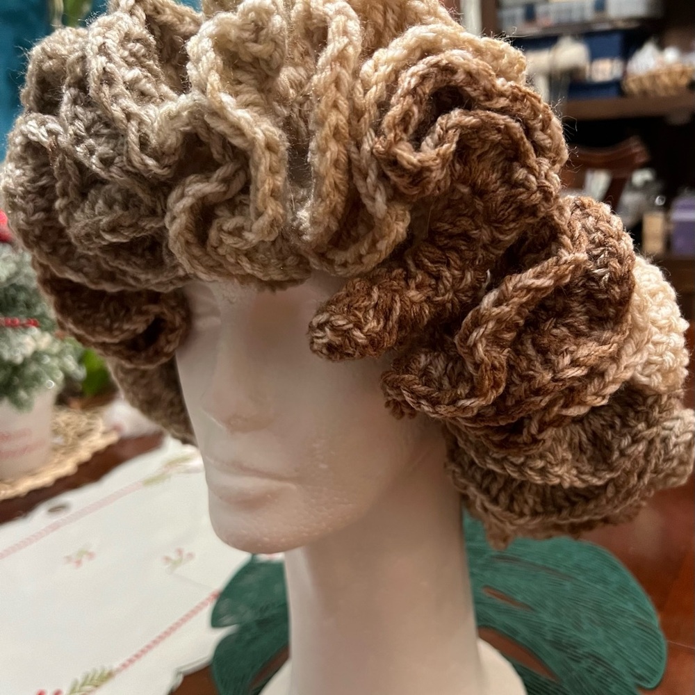 Ruffle hat handmade crochet